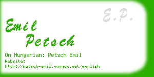 emil petsch business card